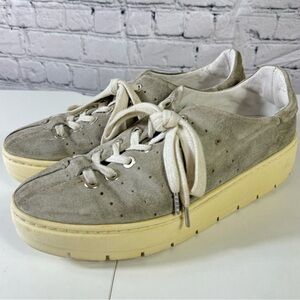 Rag & Bone Linden gray leather size 8.5 suede platform sneakers shoes